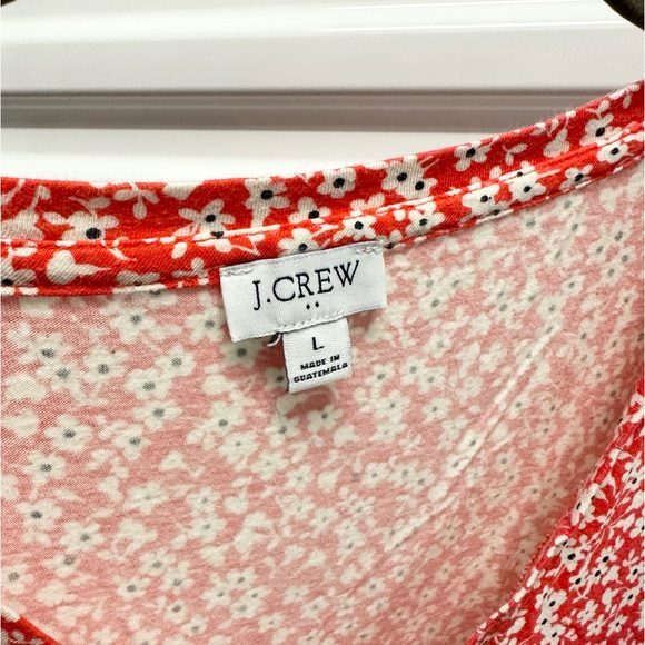 J.Crew Red and White Flower Large Maxi Flowy Dress - Picture 2 of 3